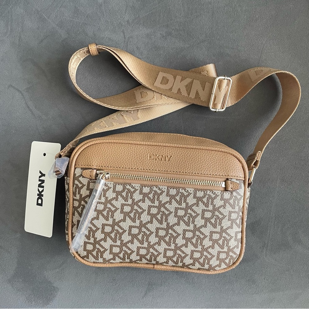 NWT DKNY Logo Print Crossbody Bag with Adjustable Strap